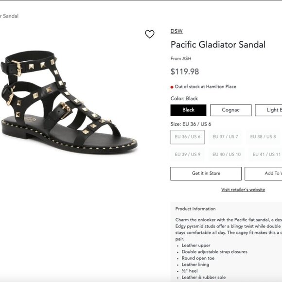 ASH Pacific Gladiator Sandals Size 6 Black Studded Strappy Womens Flats - Picture 6 of 16